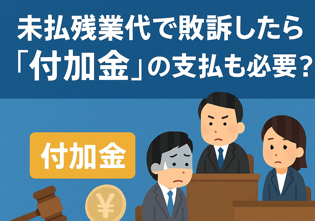 未払い残業代を不払いすると付加金の支払まで命じられることがときにあります